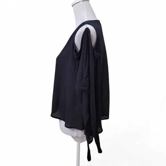 Free People Size XS All About You Embellished Cold Shoulder Blouse in Black - Picture 5 of 15